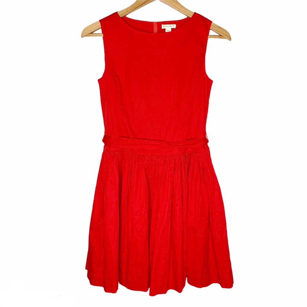 J. Crew Crewcuts Sateen Bow Tie Dress Red Girls 12